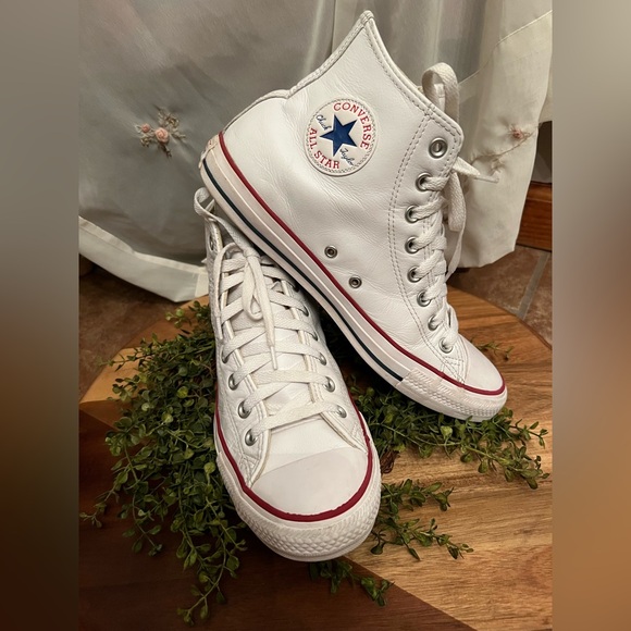 Converse Other - Men's Converse Chuck Taylor All Star Leather White High Top Shoe Size 11